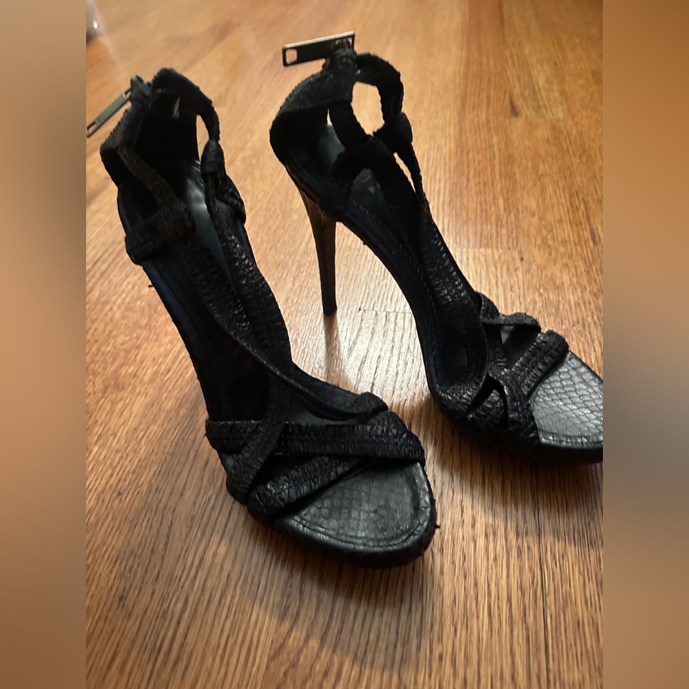 Elegant Black High Heel Sandals